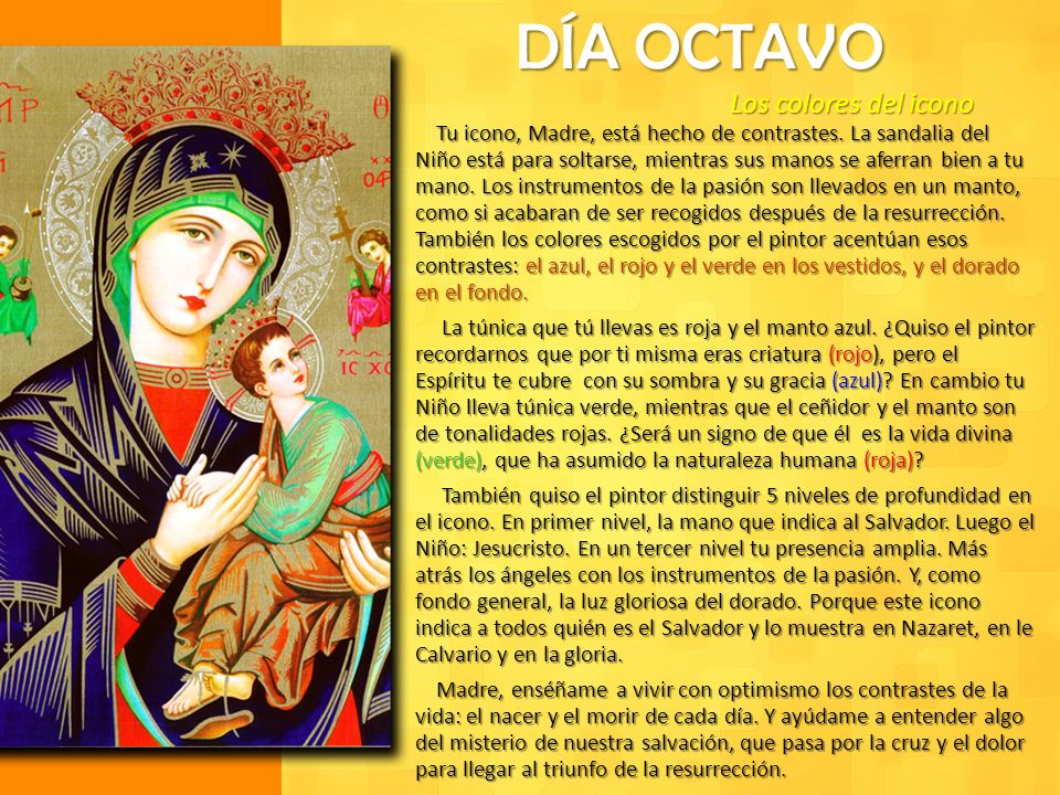 DÍA OCTAVO Los colores del icono