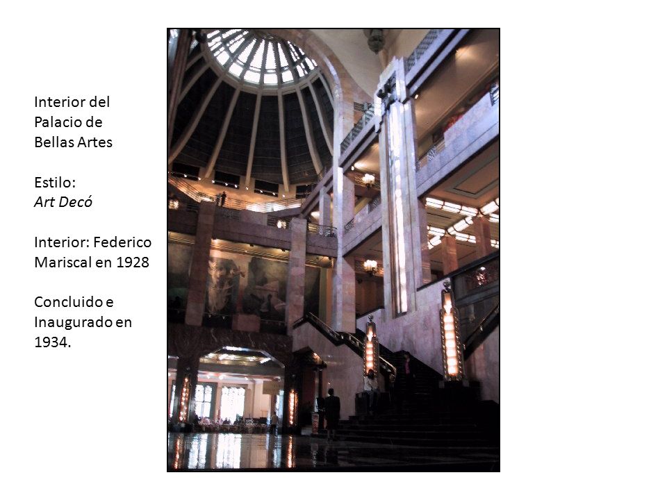 Interior del Palacio de. Bellas Artes. Estilo: Art Decó. Interior: Federico. Mariscal en