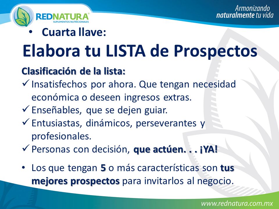Elabora tu LISTA de Prospectos