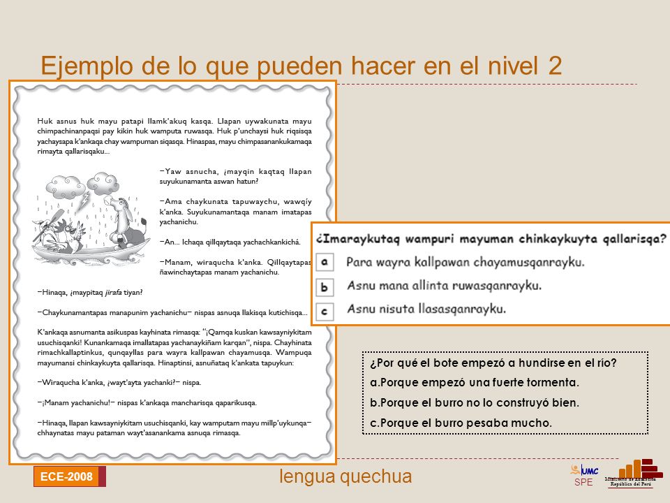 Ejemplo de lo que pueden hacer en el nivel 2