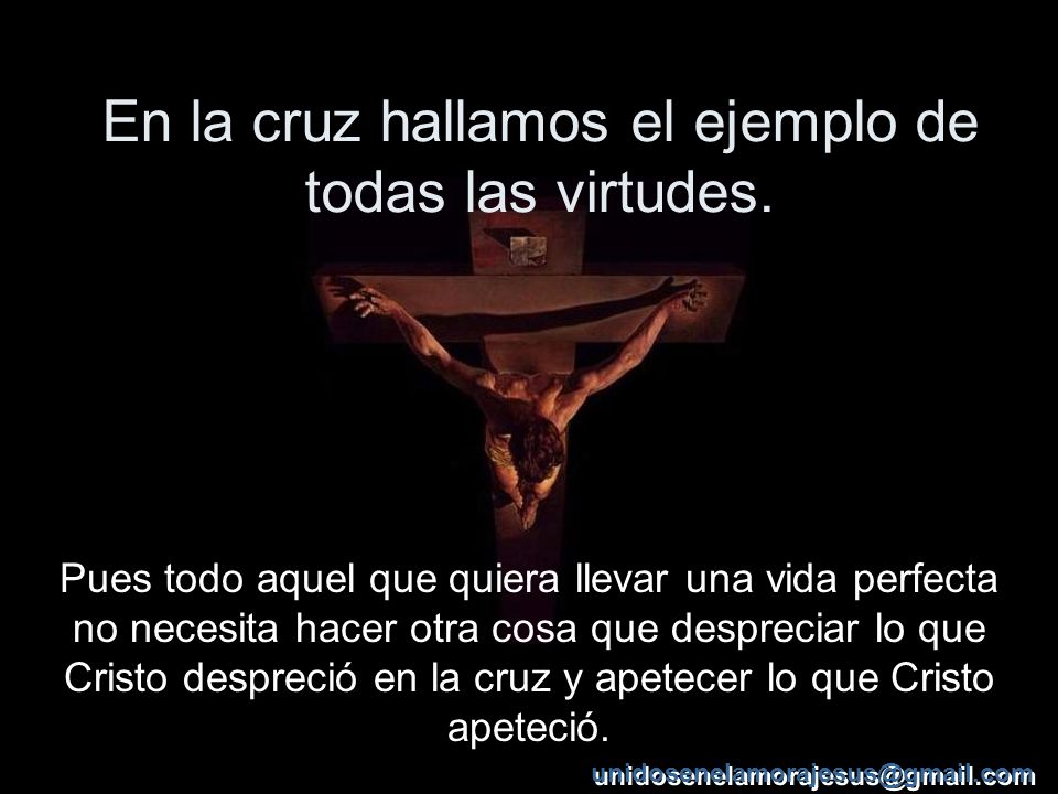 En la cruz hallamos el ejemplo de todas las virtudes.