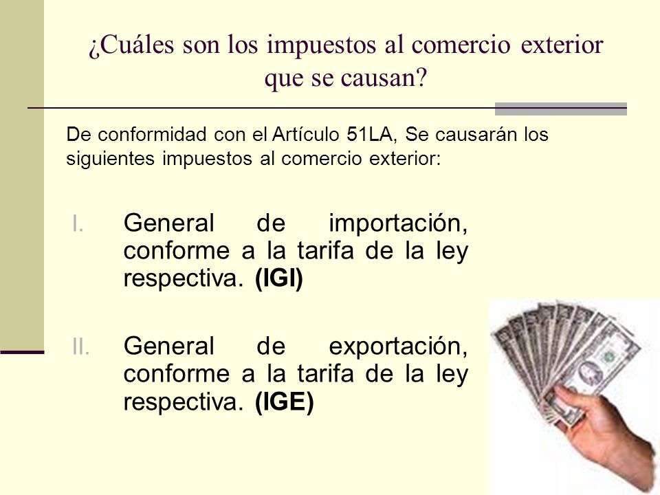 ¿Cuáles son los impuestos al comercio exterior que se causan