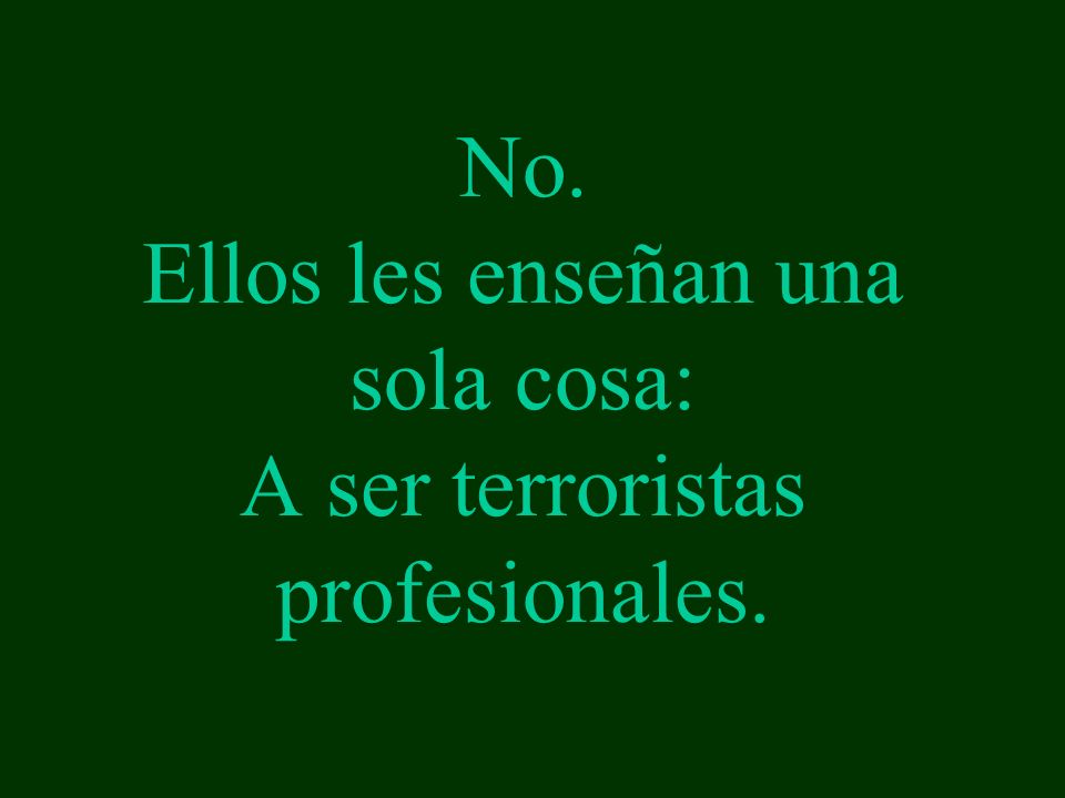 No. Ellos les enseñan una sola cosa: A ser terroristas profesionales.