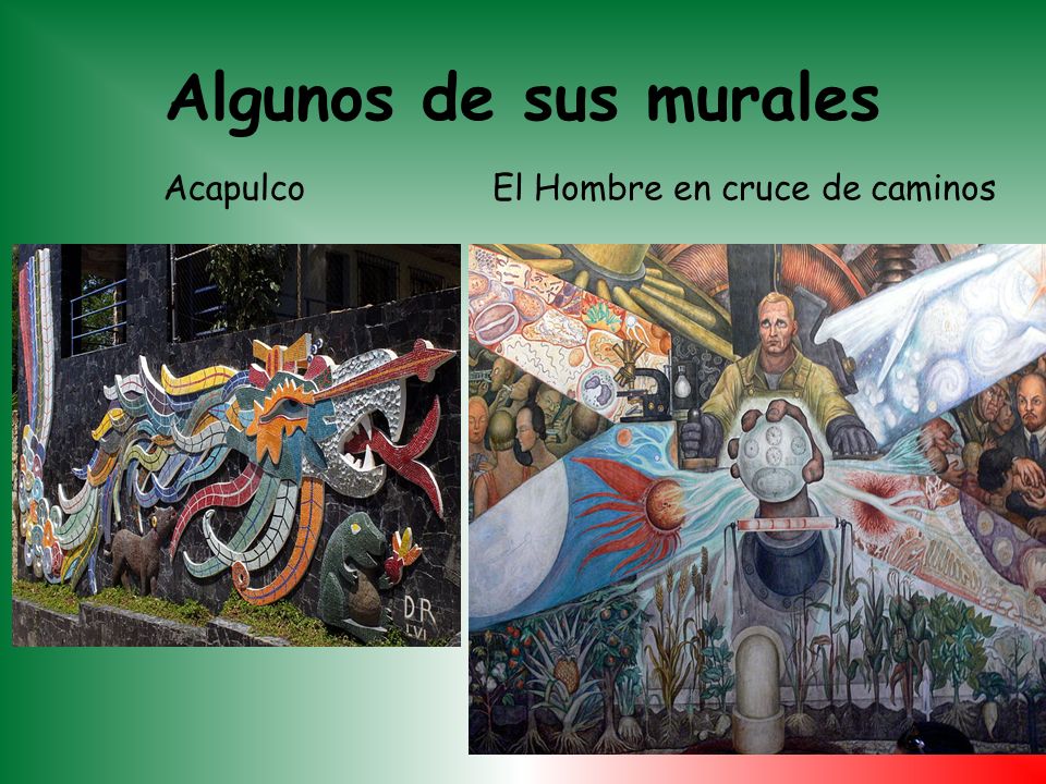 Algunos de sus murales Acapulco El Hombre en cruce de caminos