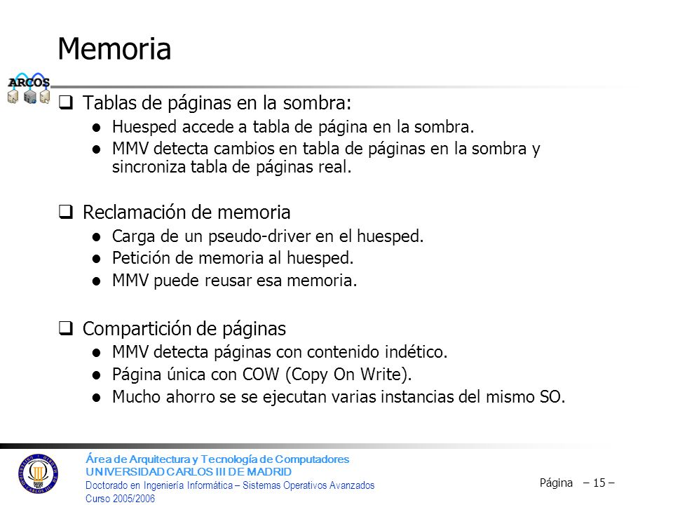 Memoria Tablas de páginas en la sombra: Reclamación de memoria