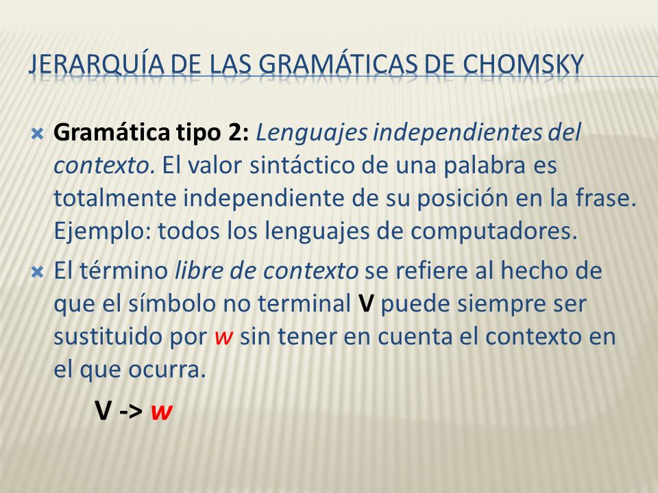 Jerarquía de las gramáticas de Chomsky