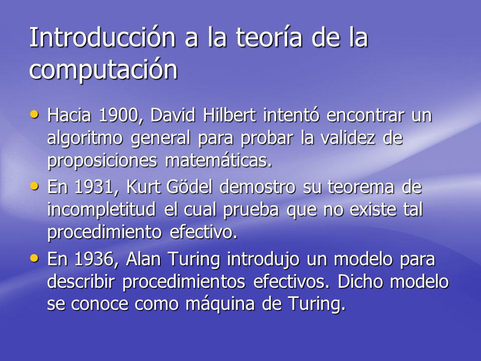Introducción a la teoría de la computación