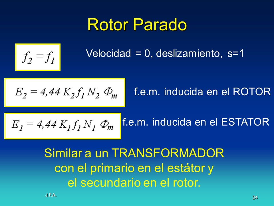 Rotor Parado Similar a un TRANSFORMADOR
