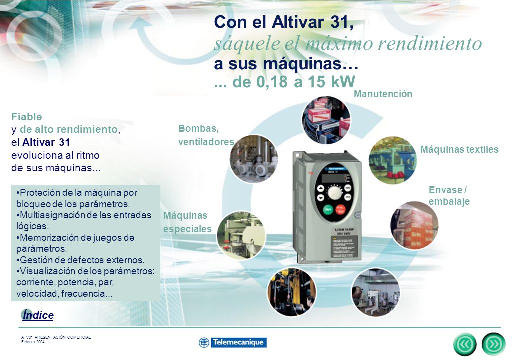 Con el Altivar 31, sáquele el máximo rendimiento a sus máquinas…