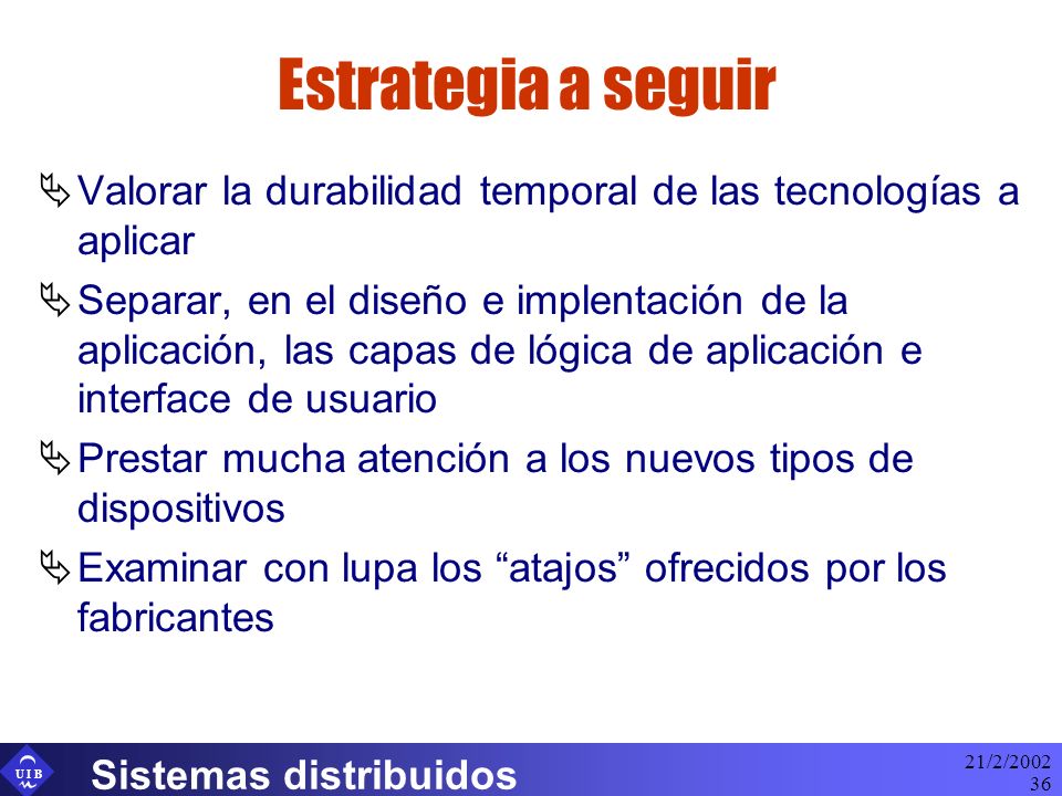 Estrategia a seguir Valorar la durabilidad temporal de las tecnologías a aplicar.