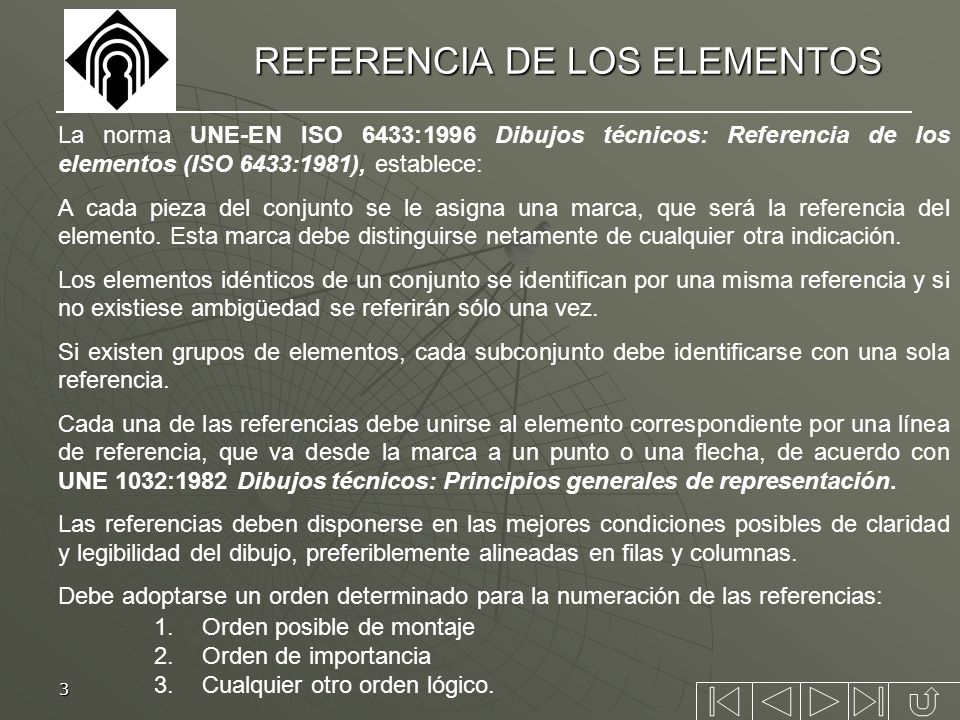 REFERENCIA DE LOS ELEMENTOS