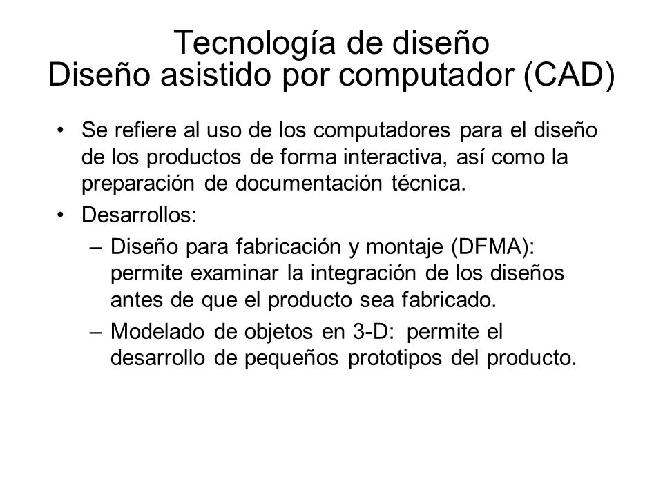 Tecnología de diseño Diseño asistido por computador (CAD)