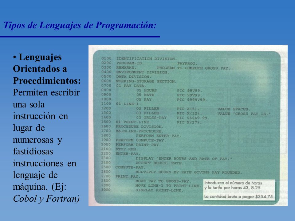 Tipos de Lenguajes de Programación: