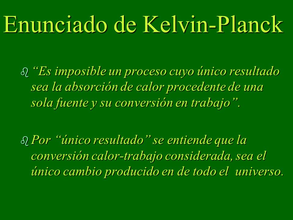 Enunciado de Kelvin-Planck