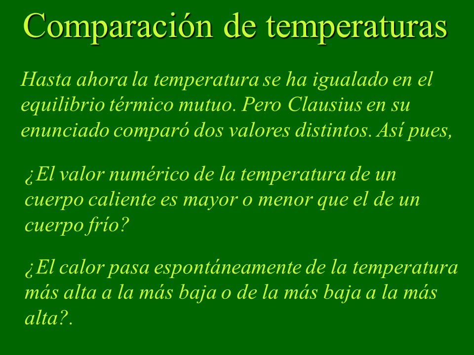 Comparación de temperaturas
