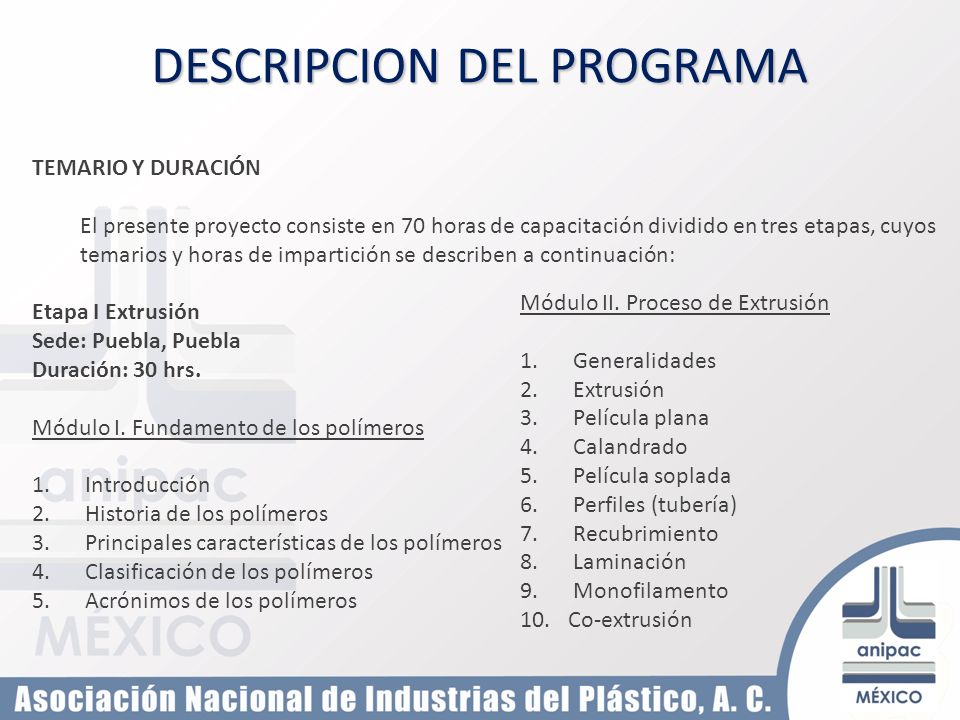 DESCRIPCION DEL PROGRAMA