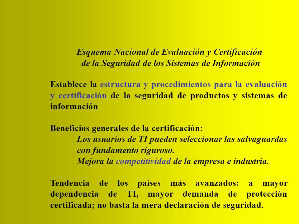 Esquema Nacional de Evaluación y Certificación