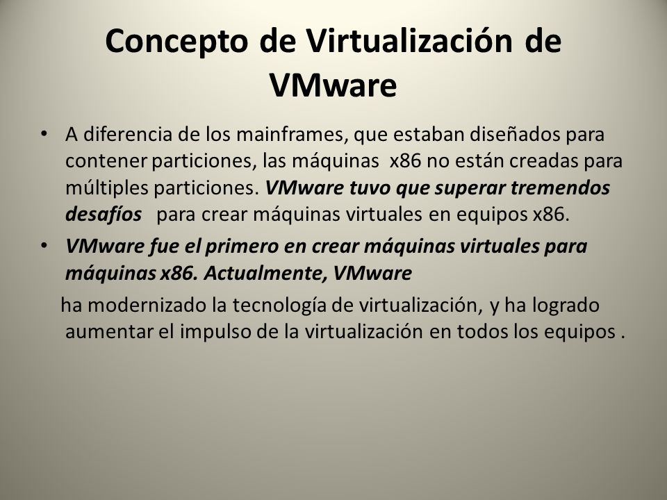 Concepto de Virtualización de VMware