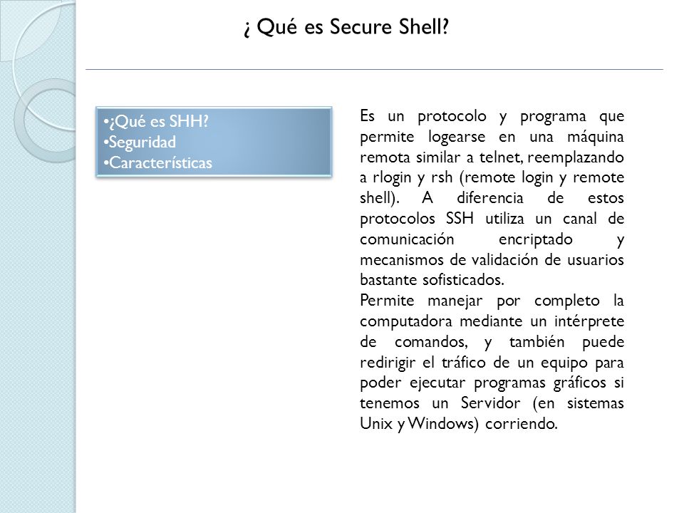 ¿ Qué es Secure Shell