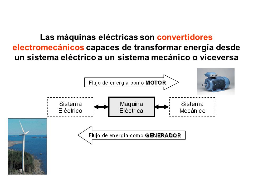 Las máquinas eléctricas son convertidores electromecánicos capaces de transformar energía desde un sistema eléctrico a un sistema mecánico o viceversa