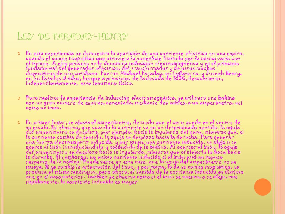 Ley de faraday-henry