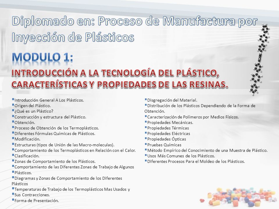 Diplomado en: Proceso de Manufactura por Inyección de Plásticos