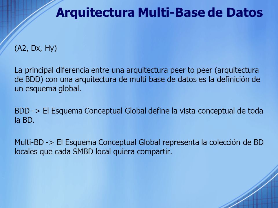 Arquitectura Multi-Base de Datos