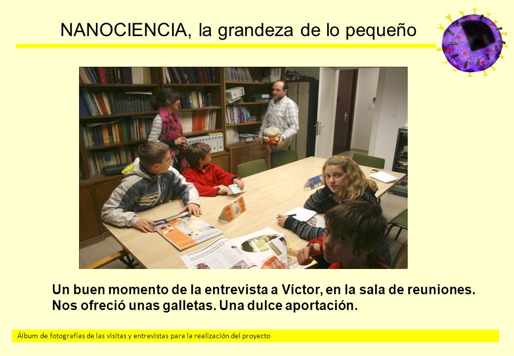 Un buen momento de la entrevista a Víctor, en la sala de reuniones