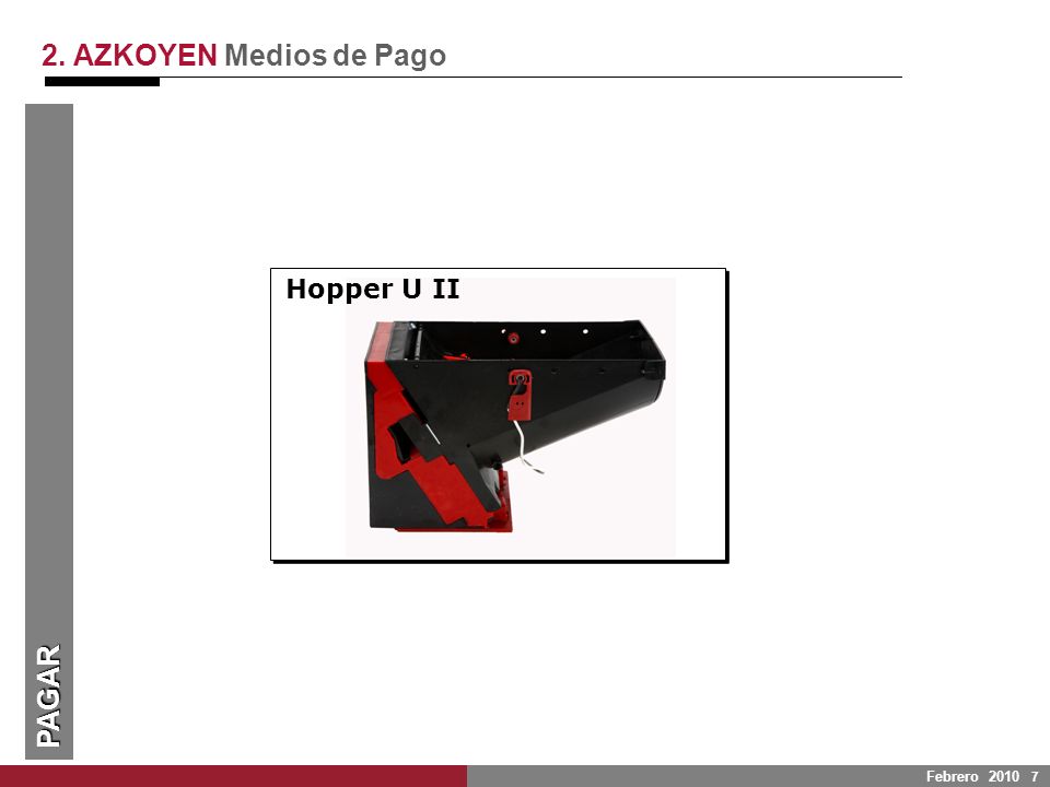 2. AZKOYEN Medios de Pago PAGAR Hopper U II UNIVERSALIDAD: