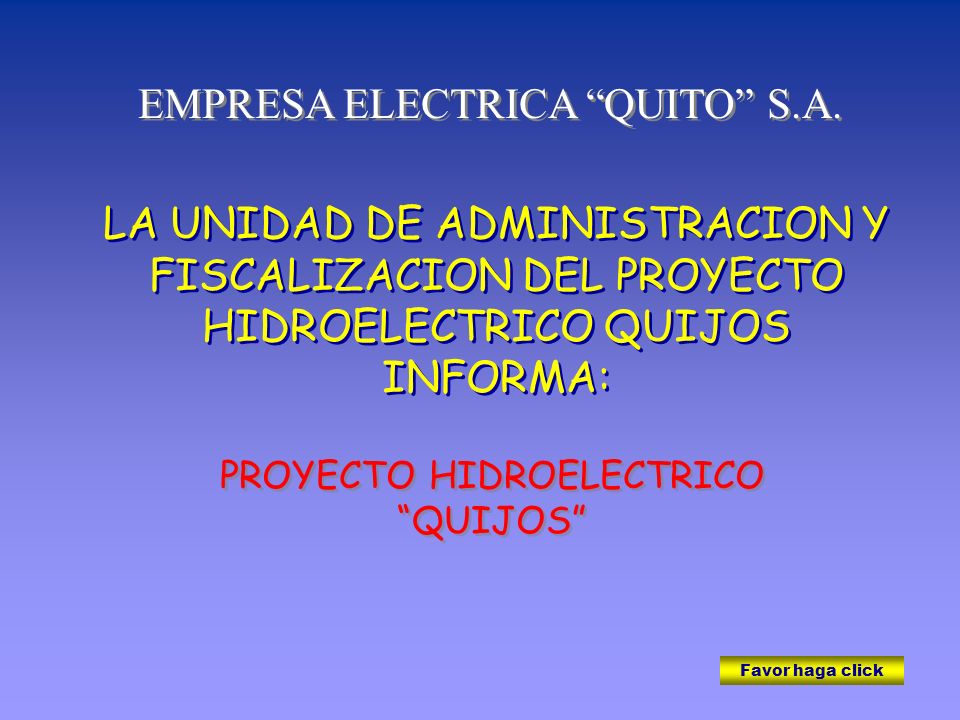 EMPRESA ELECTRICA QUITO S.A.