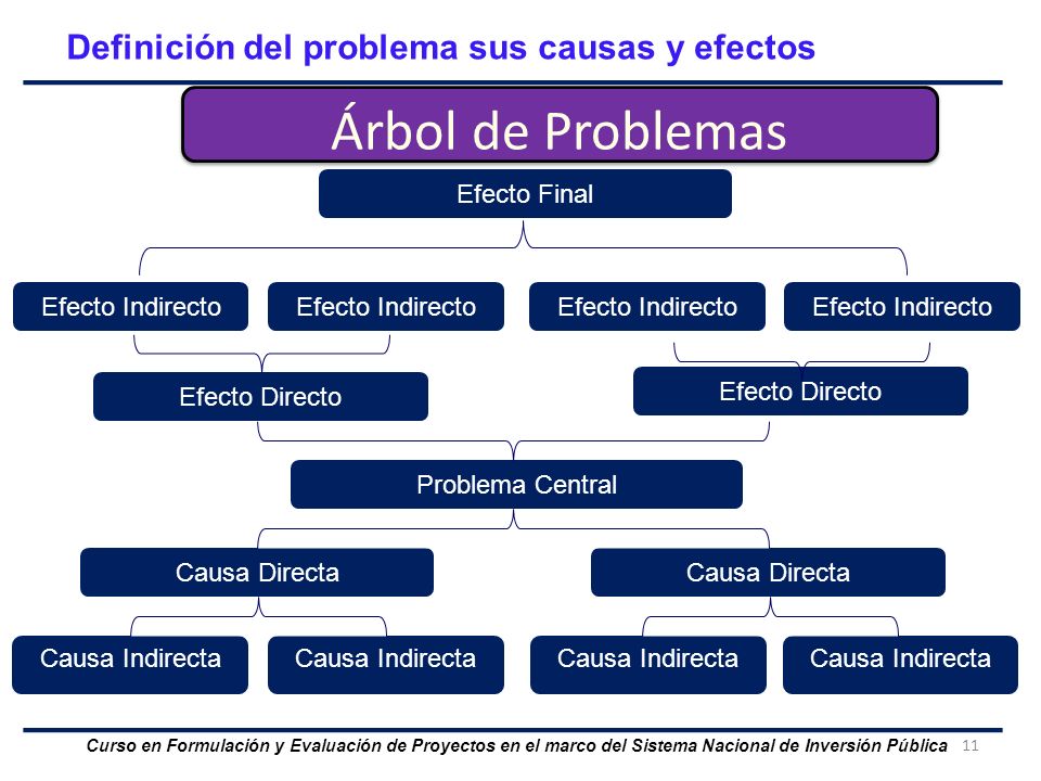 Árbol de Problemas Definición del problema sus causas y efectos