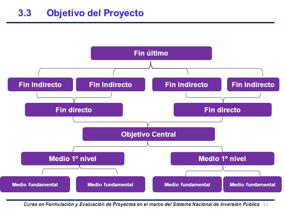 3.3 Objetivo del Proyecto Fin último Fin Indirecto Fin Indirecto