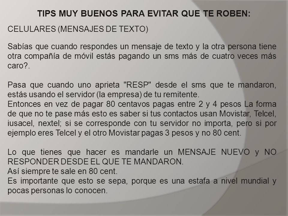 TIPS MUY BUENOS PARA EVITAR QUE TE ROBEN:
