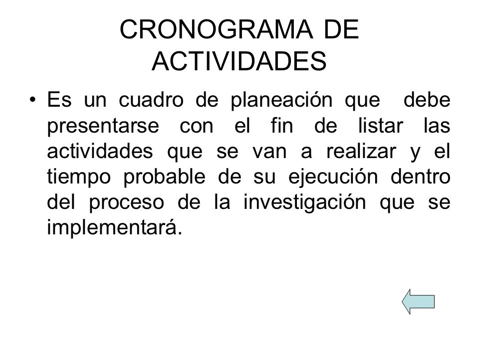 CRONOGRAMA DE ACTIVIDADES