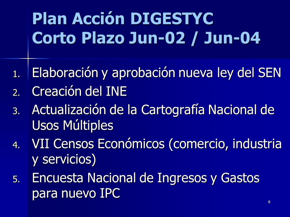 Plan Acción DIGESTYC Corto Plazo Jun-02 / Jun-04