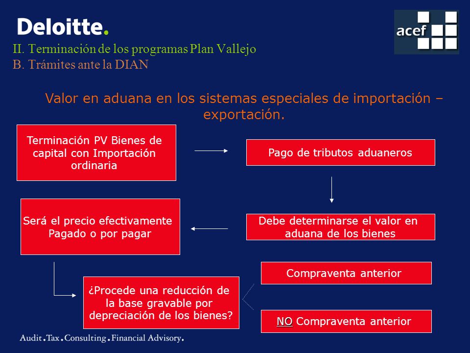 II. Terminación de los programas Plan Vallejo B. Trámites ante la DIAN
