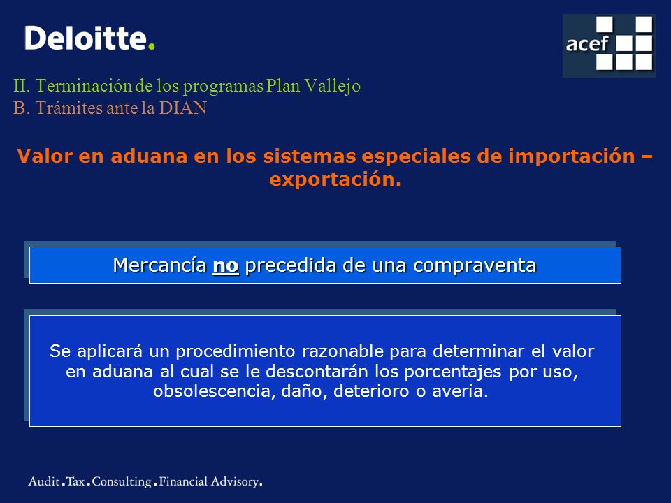II. Terminación de los programas Plan Vallejo B. Trámites ante la DIAN