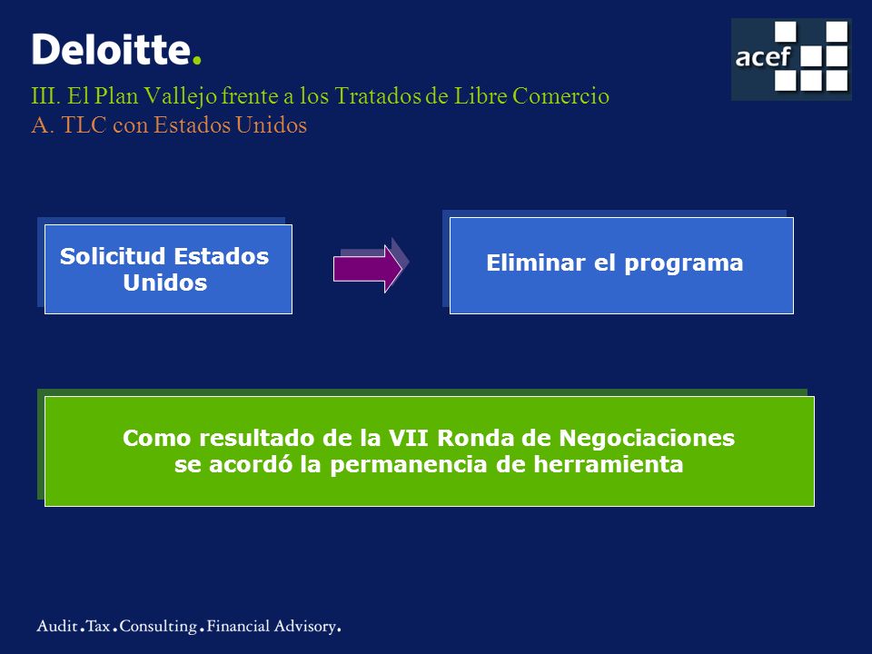 III. El Plan Vallejo frente a los Tratados de Libre Comercio A