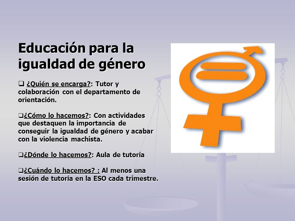 Educación para la igualdad de género