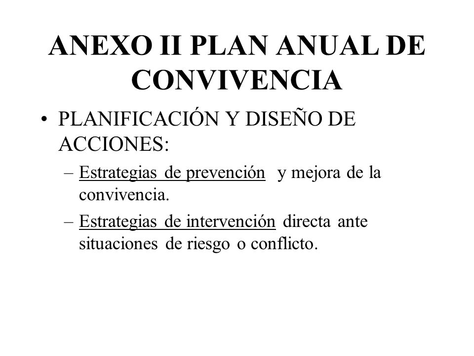ANEXO II PLAN ANUAL DE CONVIVENCIA