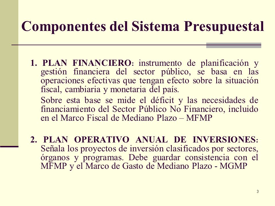 Componentes del Sistema Presupuestal