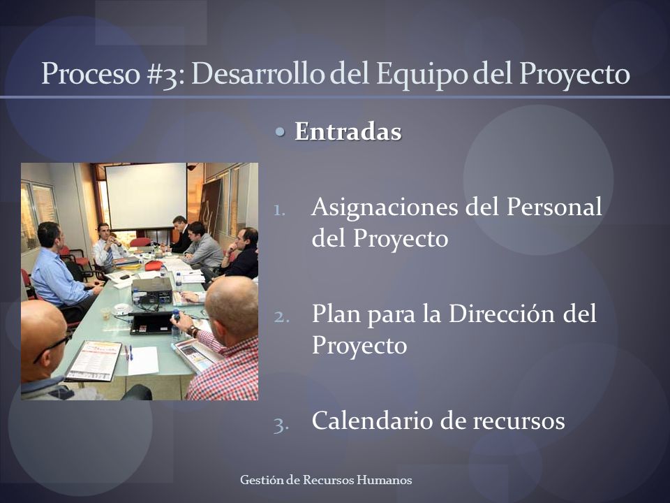 Proceso #3: Desarrollo del Equipo del Proyecto