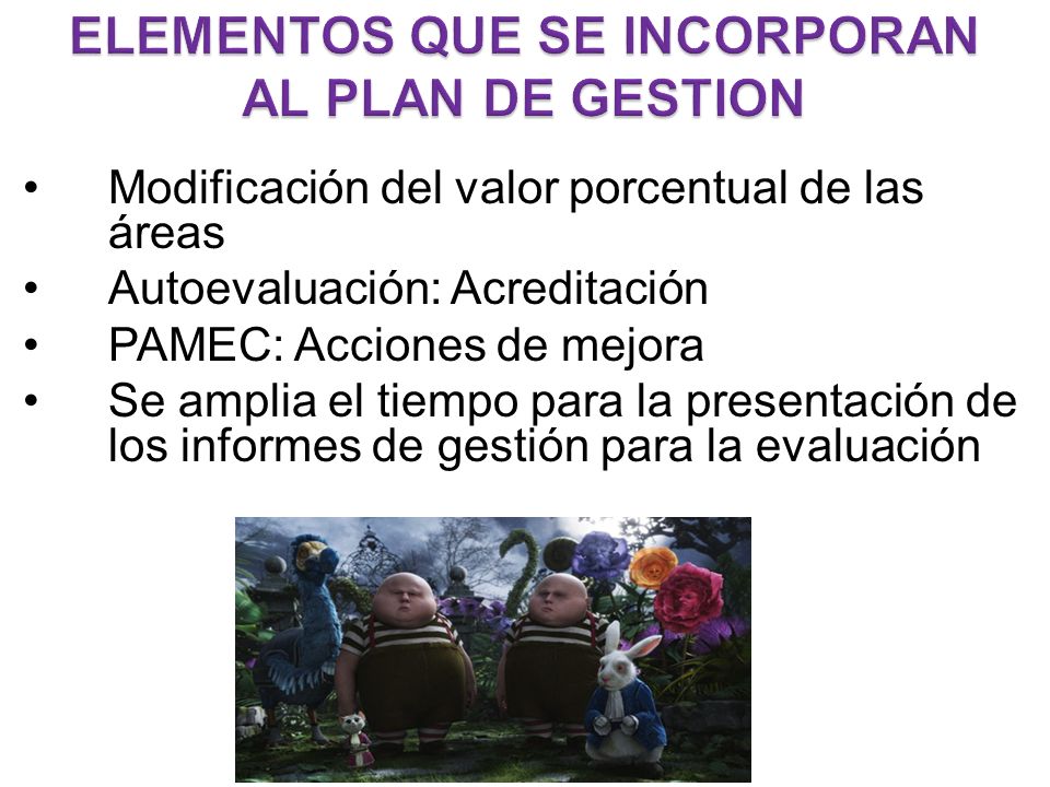 ELEMENTOS QUE SE INCORPORAN AL PLAN DE GESTION