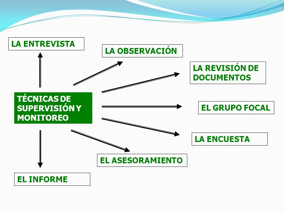 LA ENTREVISTA LA OBSERVACIÓN. LA REVISIÓN DE DOCUMENTOS. TÉCNICAS DE SUPERVISIÓN Y MONITOREO. EL GRUPO FOCAL.