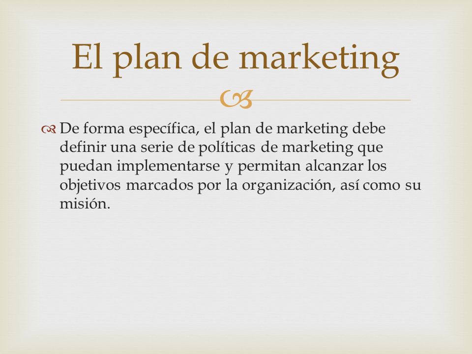 El plan de marketing