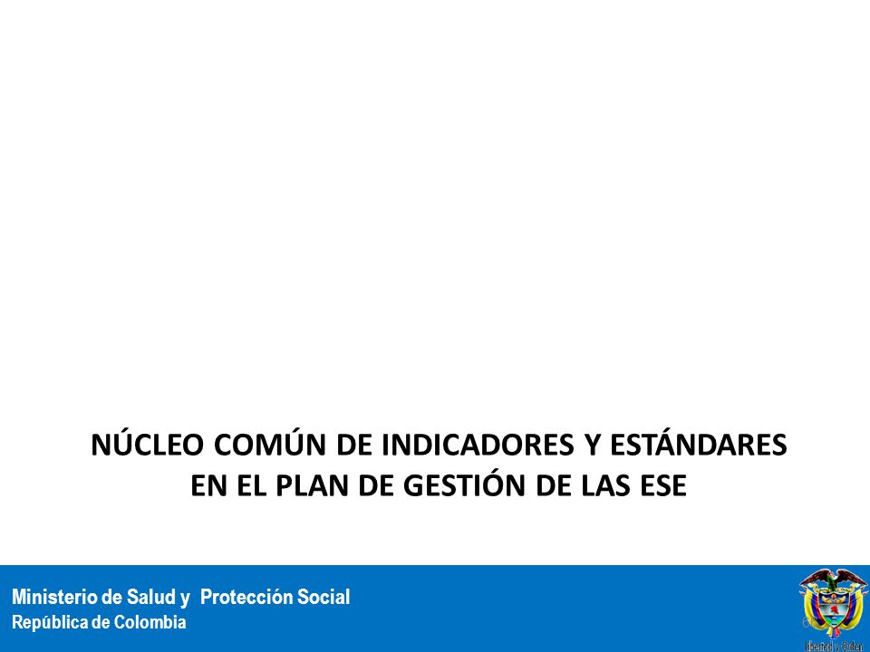 Núcleo común de indicadores y estándares en el plan de gestión de las ese