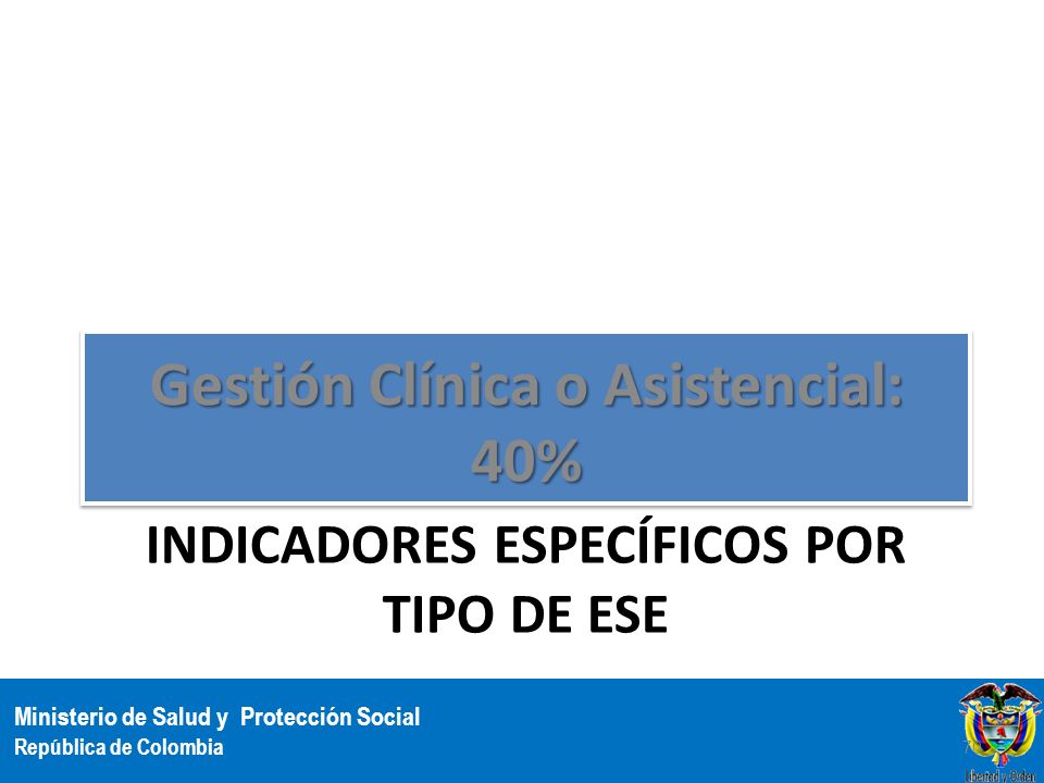 Indicadores específicos por tipo de ese