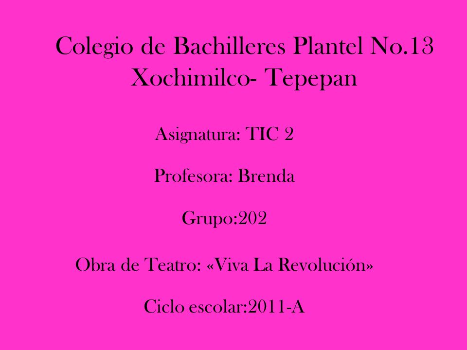Colegio de Bachilleres Plantel No.13 Xochimilco- Tepepan