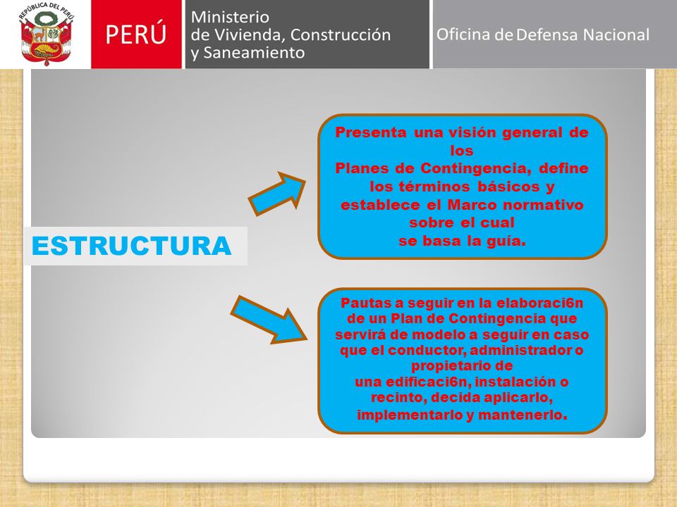 Presenta una visión general de los Planes de Contingencia, define los términos básicos y establece el Marco normativo sobre el cual se basa la guía.