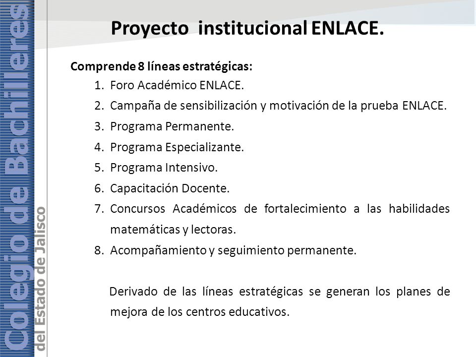 Proyecto institucional ENLACE.